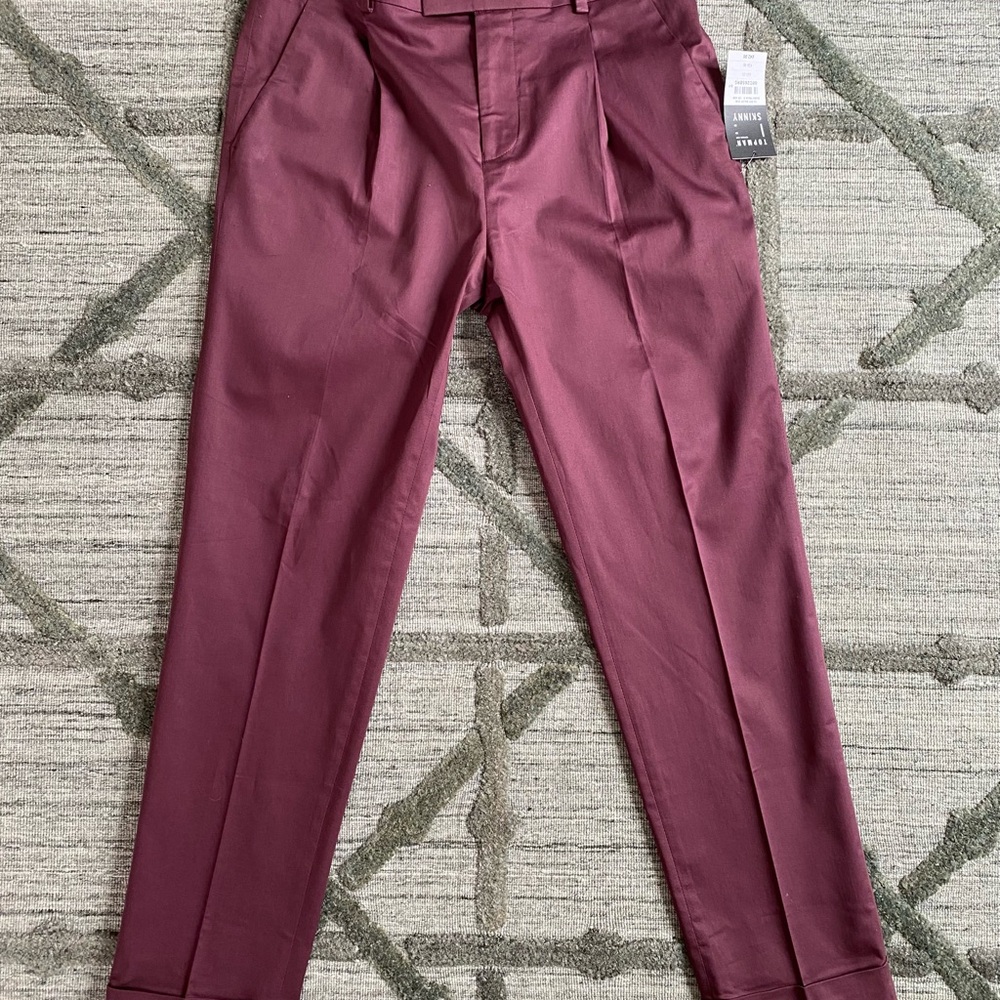 Topman Maroon Dress Pants